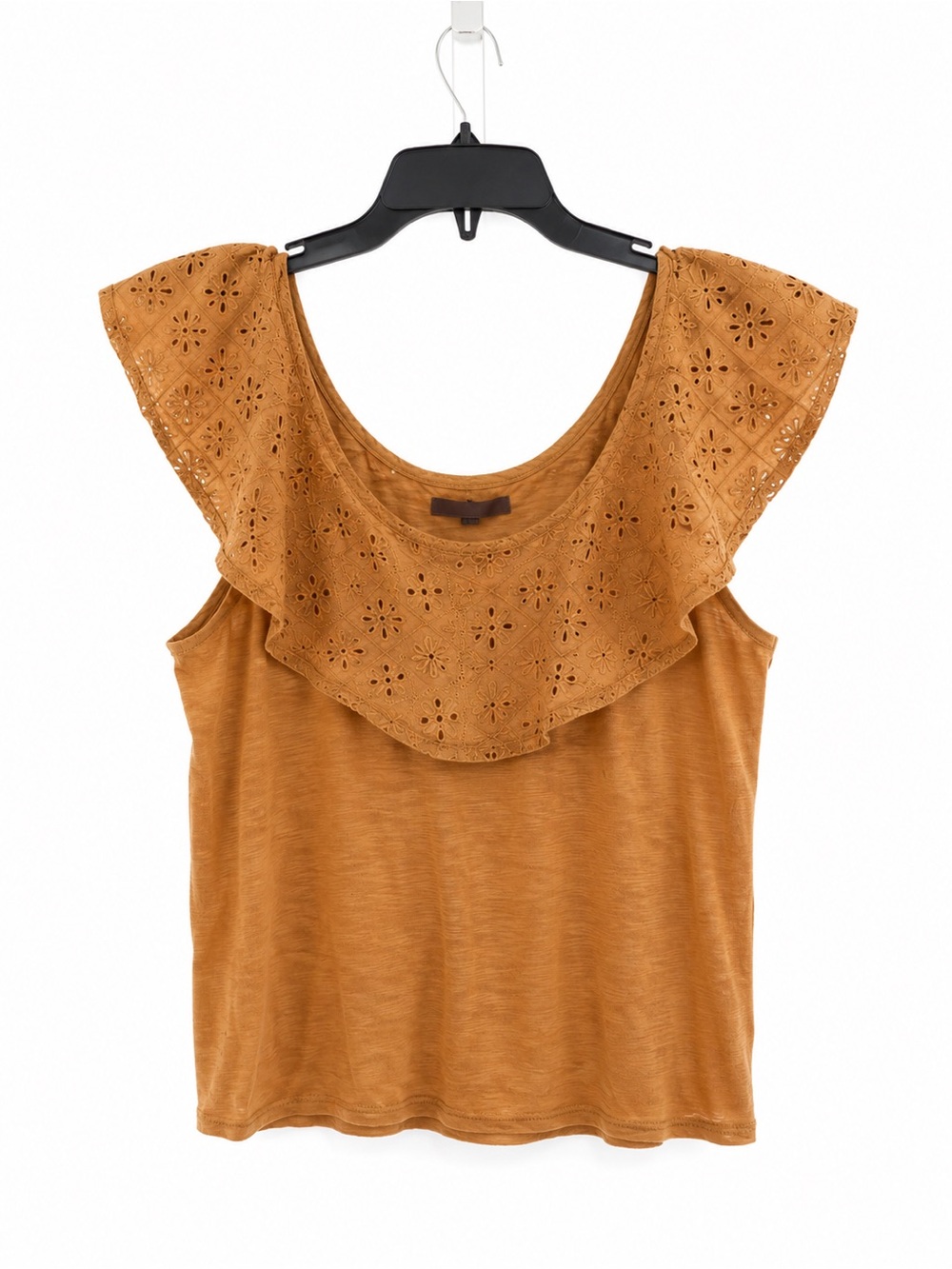 American Eagle Outfitters Eyelet Flutter Tank - Mustard